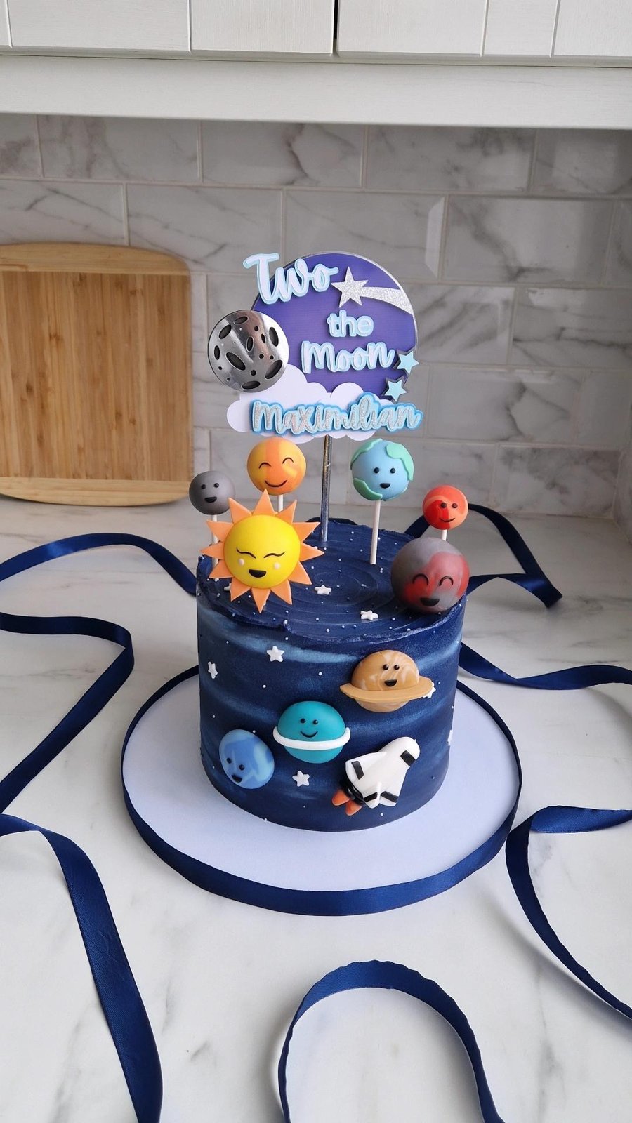 Two the moon cake topper