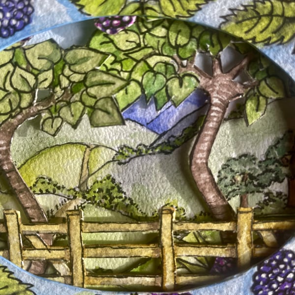 Hand painted 3D greetings card