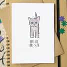 Funny "You Are Paw-some" Cat Love or Good Luck Card