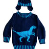 Knitting Pattern Dinosaur Sweater and Hat (Velociraptor). Digital Pattern
