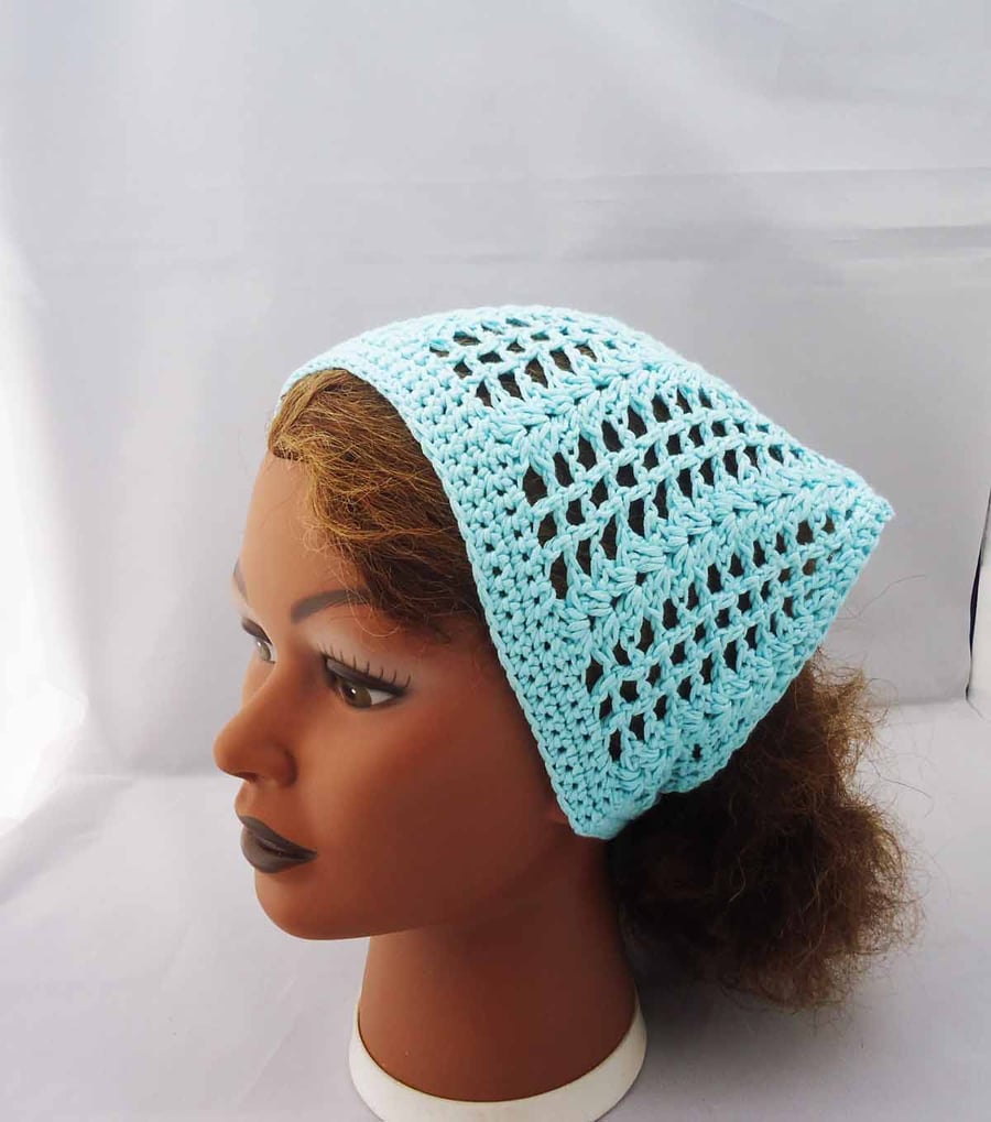 Crochet Bandana, Crochet Headband, Crochet Kerchief, Women Beach Bandana