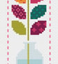 064A Cross Stitch Floral Patchwork - Mini Flower Range Bookmark  - Image 2
