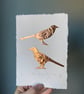 Two For Joy Copper Magpies On Handmade Paper - Image 1