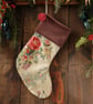 Christmas Stocking Vintage Little Chatsworth Pom Pom Purple