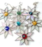 Shiny Star Suncatcher Stained Glass Dichroic Green Handmade  - Image 4