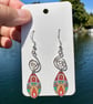 Mandala style recycled tin and silver earrings  - Image 2
