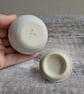 Very small handmade ceramic snowball lidded pot with mini snowman & scarf - Image 7