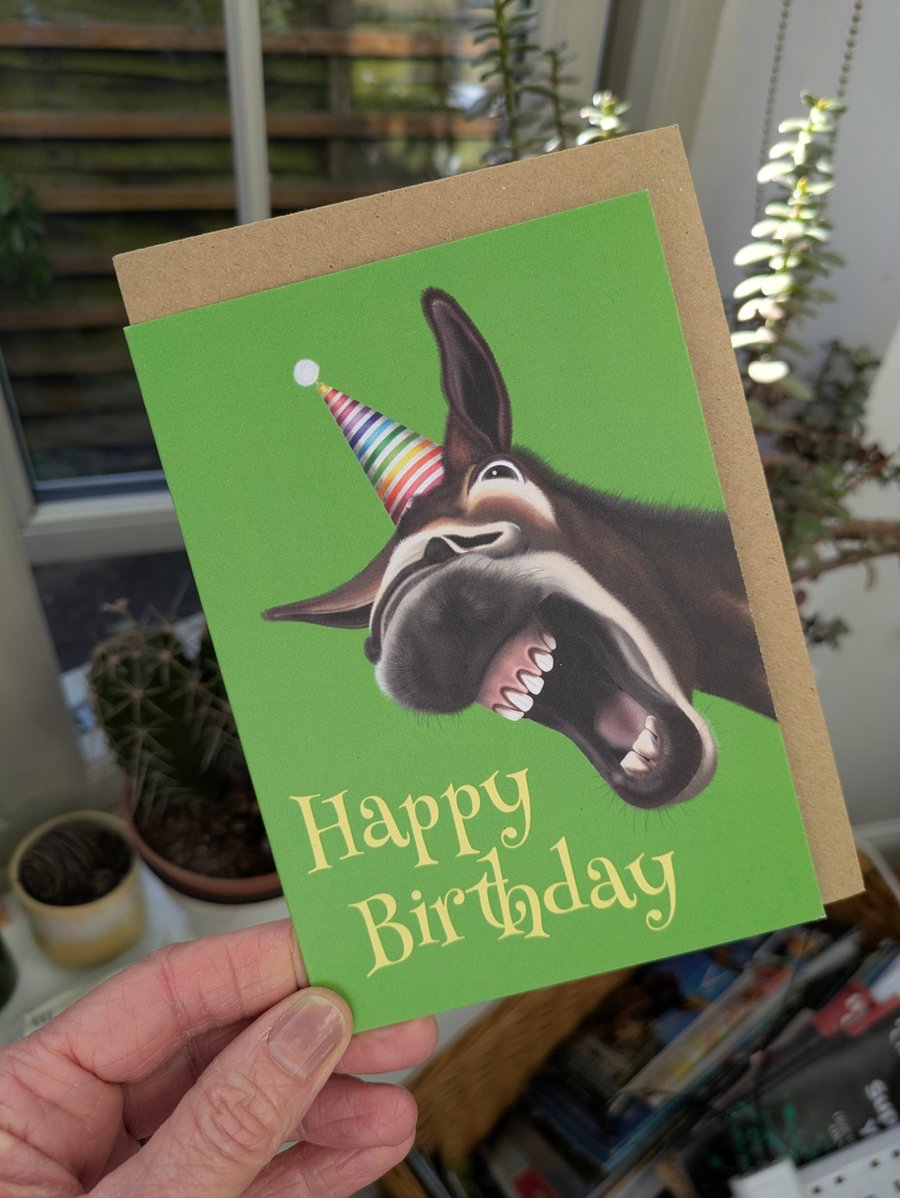 Happy Birthday, Singing Donkey Card