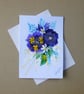 original art hand painted floral greetings card ( ref FA 214 A2 )