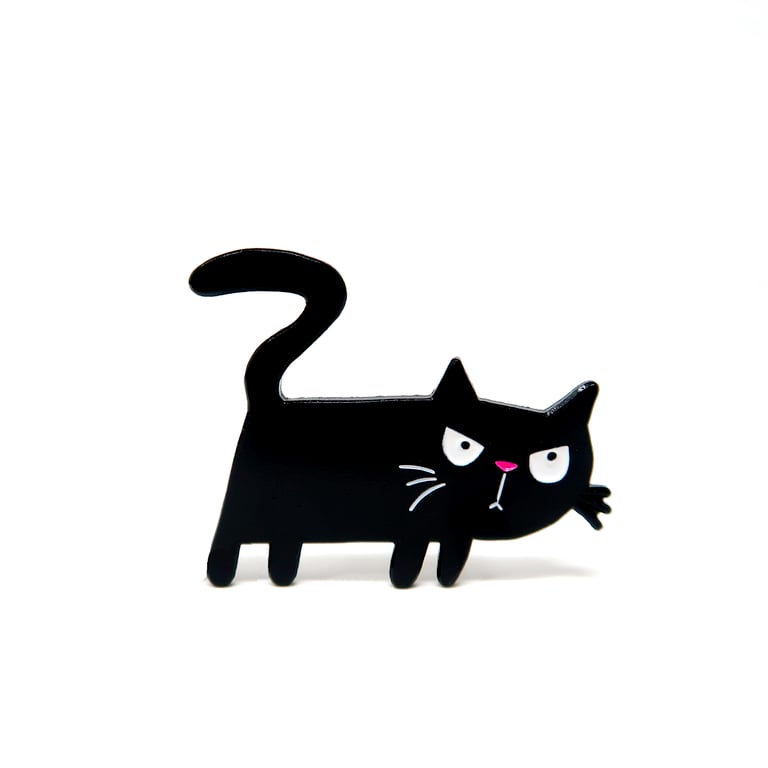  Black cat enamel pin badge