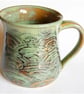 Green Patterned Mug - Hand Thrown Stoneware Ceramic Mug - Image 1