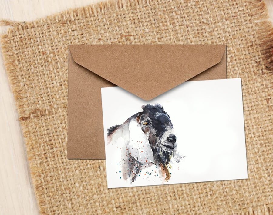 Nubian Goat II GreetingNote Card-Nubian Goat card, Nubian Goat Greeting card ,Nu