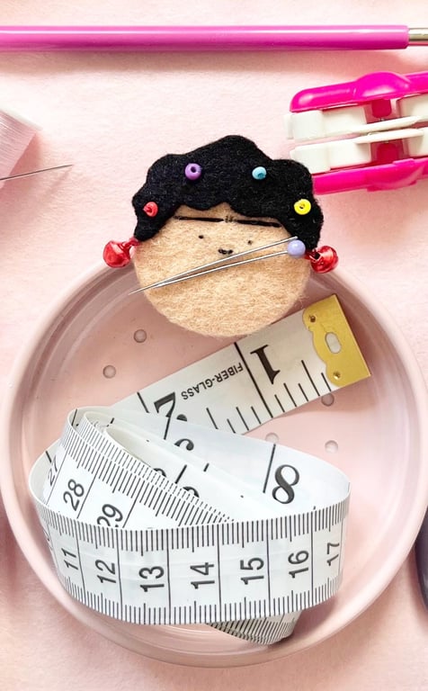 Needle Minder, Quirky Sewing Gift, Handmade Embroidered sewing tools