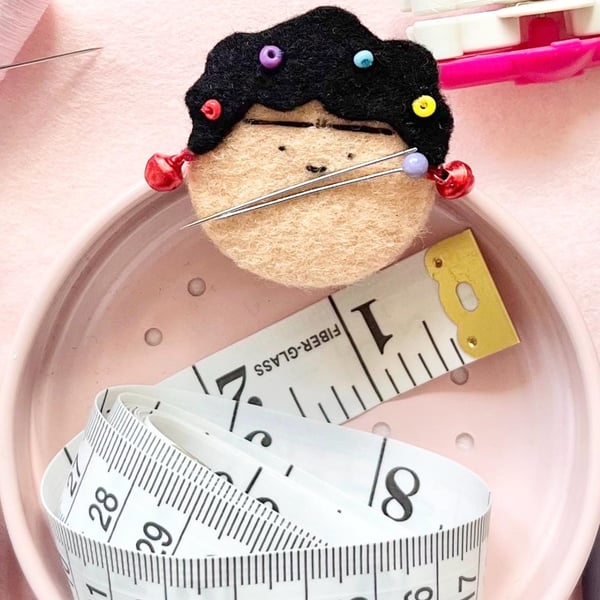 Needle Minder, Quirky Sewing Gift, Handmade Embroidered sewing tools