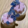 4 Tall Soy Wax Tealight With Pink Flower Garden Rose