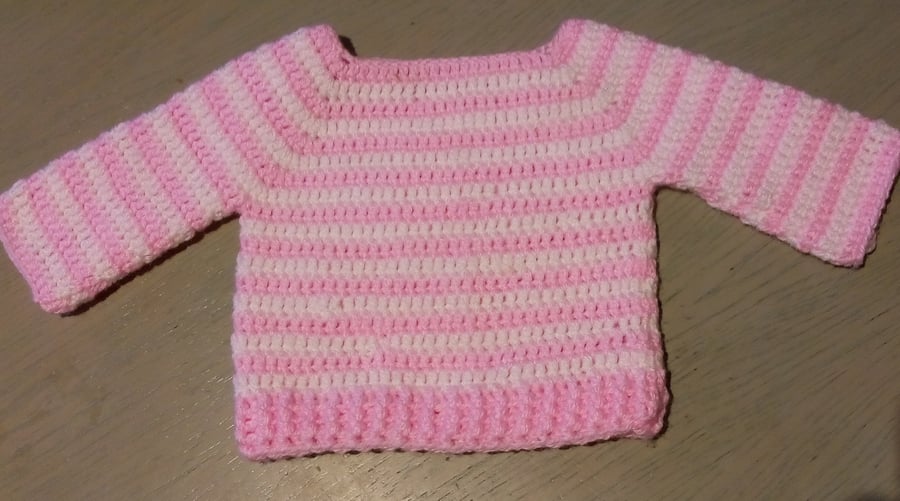 Gorgeous Crochet Baby Jumper. Tiny Baby