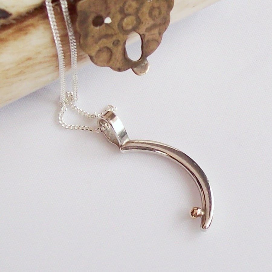 Moon Pendant Sterling Silver 9ct gold Hallmarked Gift for her