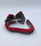 School Red and Grey Pleated Bun Wrap - Image 3