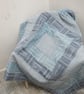 Blue and White Cotton Patchwork Lap Quilt - Image 1