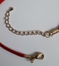 Red & Peach Lucite Flower Hoop Pendant Necklace - Image 7