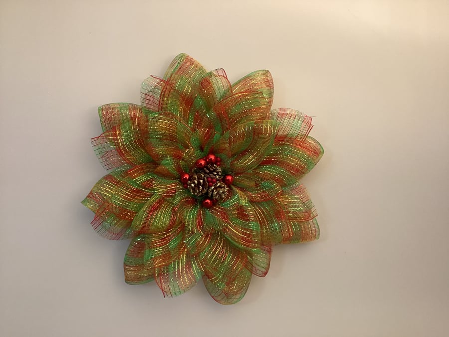 Christmas wreath , green gold and red