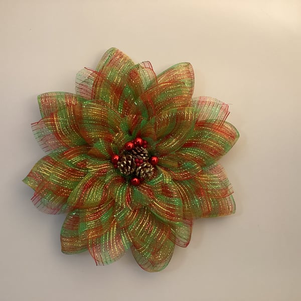Christmas wreath , green gold and red
