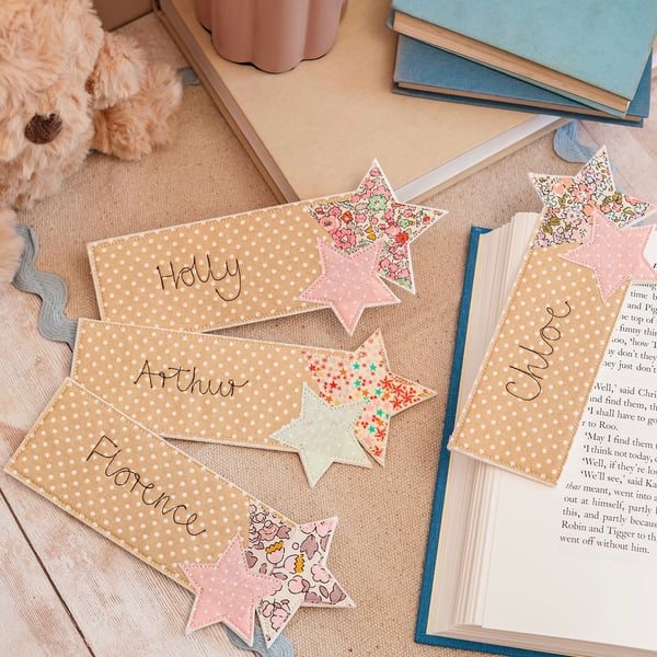 Personalised Stars Liberty Bookmark