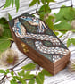 Twisted Dragons coffin shaped box. Pyrography with colour. - Image 3
