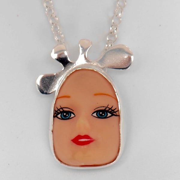 Sterling Silver Doll Face Pendant No. 15