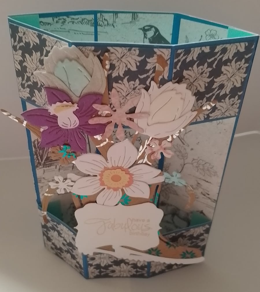 Handmade Hexagonal   Birthday Card