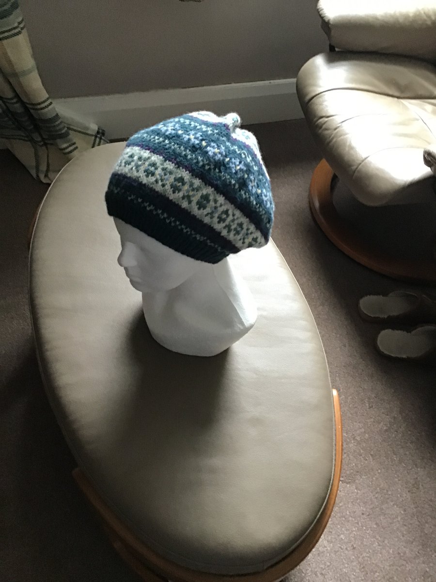Fair isle slouchy hat 