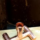 Copper single candlestick holder - Handmade - Includes candle - FREE POSTAGE 