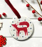 Starry Fox Ceramic Christmas Decoration.