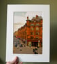 Charing Cross, Glasgow signed mounted print