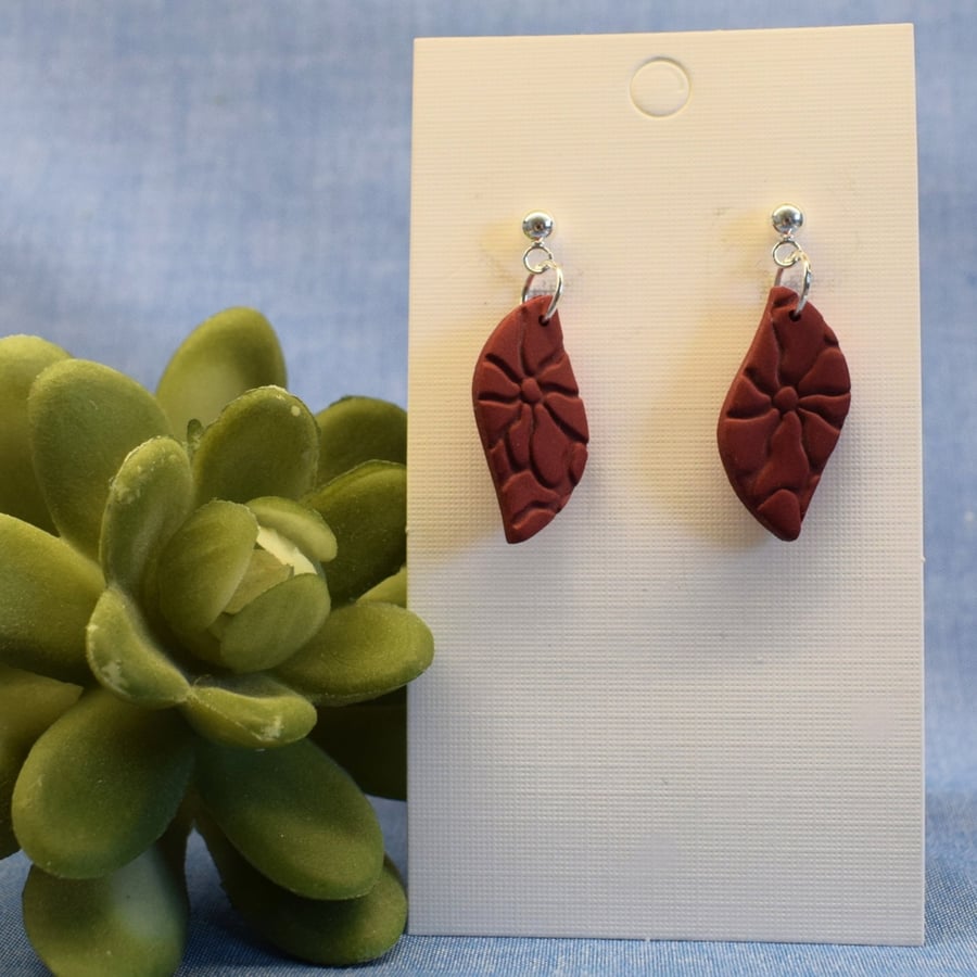 Organic Leaf Shape Drop Earrings