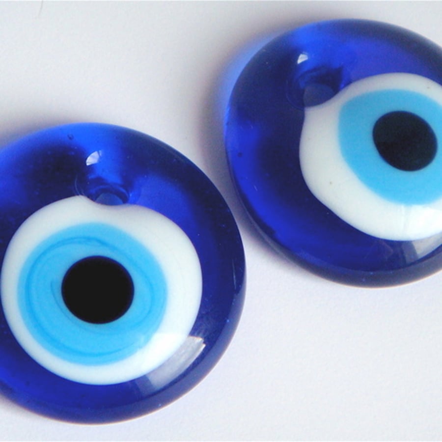 Evil EyeLucky EyeNazar Amulet Glass Beads x2