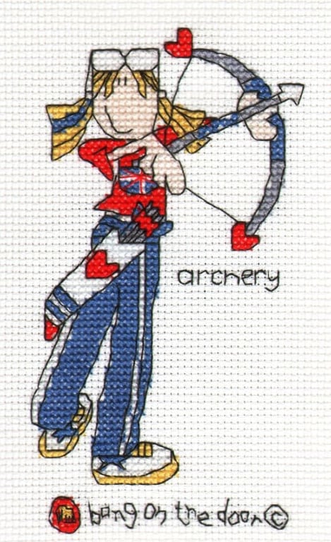 Bang on the door - mini archer cross stitch kit
