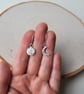 Full Moon and Crescent Moon Hook Earrings, Mismatched, Asymmetric