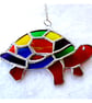 Tortoise Suncatcher Stained Glass Handmade Rainbow 039 Turtle  - Image 1