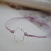 Friendship-Pale pink flower friendship bracelet