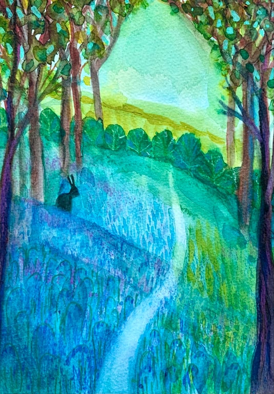 Bluebell Woods, original watercolour painting