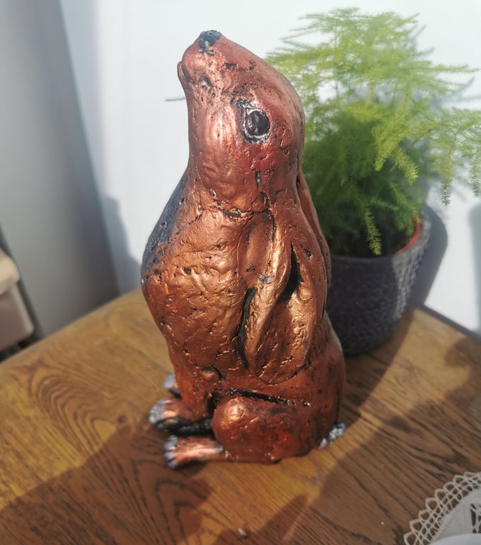 Wonderful Hare, ornament or doorstop, Handmade and Hand Painted, to order