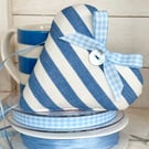 BLUE AND WHITE STRIPED HEART DECORATION - maxi size