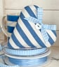 BLUE AND WHITE STRIPED HEART DECORATION - maxi size