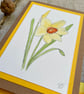 Blank greeting card, daffodil, hand painted original artwork.  - Image 3