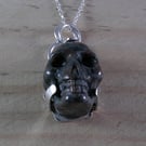 Sterling Silver Yooperlite Gemstone Skull Necklace (SKU 261124)