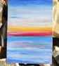 "Sunset Sea" Original ACEO miniature oil pastel seascape