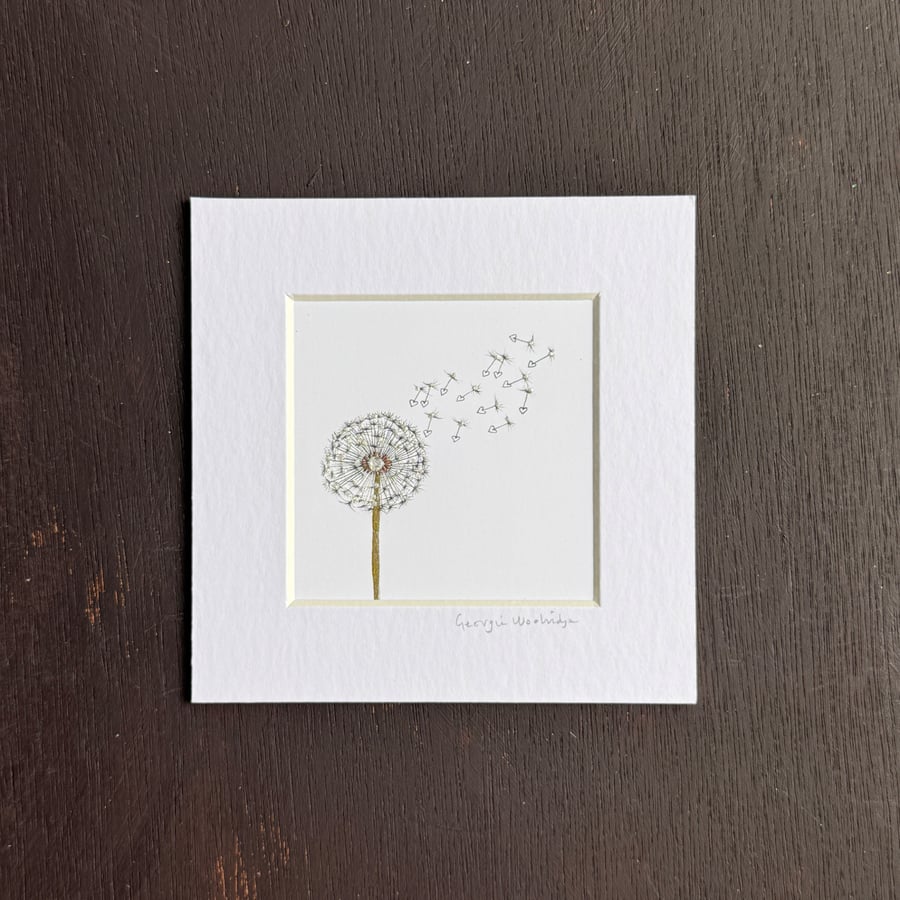 'Wish' 5" x 5" Mounted Print