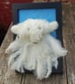 Textile art picture -  Lone Sheep 17 x 12 cm   Needle felt - Image 1