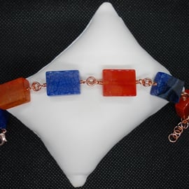 SALE - Orange and Blue bracelet